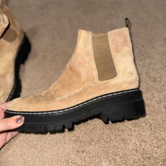 Tan Suede Ankle Boots by Marc Fisher - Picture 5 of 9